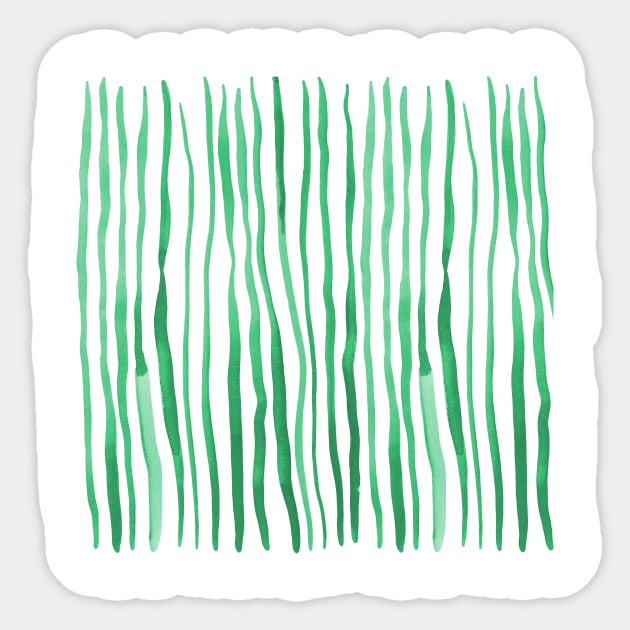 Vertical watercolor lines - green Sticker by wackapacka